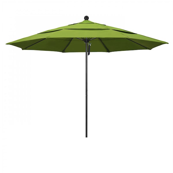 California Umbrella 11' Black Aluminum Market Patio Umbrella, Sunbrella Macaw 194061333365 - main